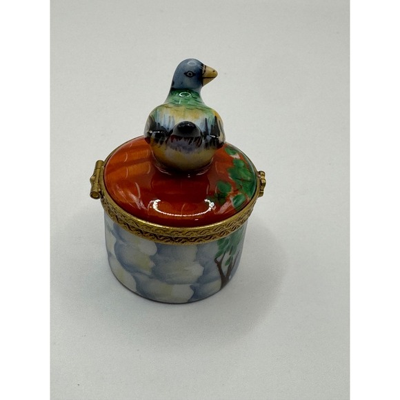 Limoges France CA Paint Main Trinket Box Porcelain Bird House Peint Main - Picture 4 of 11